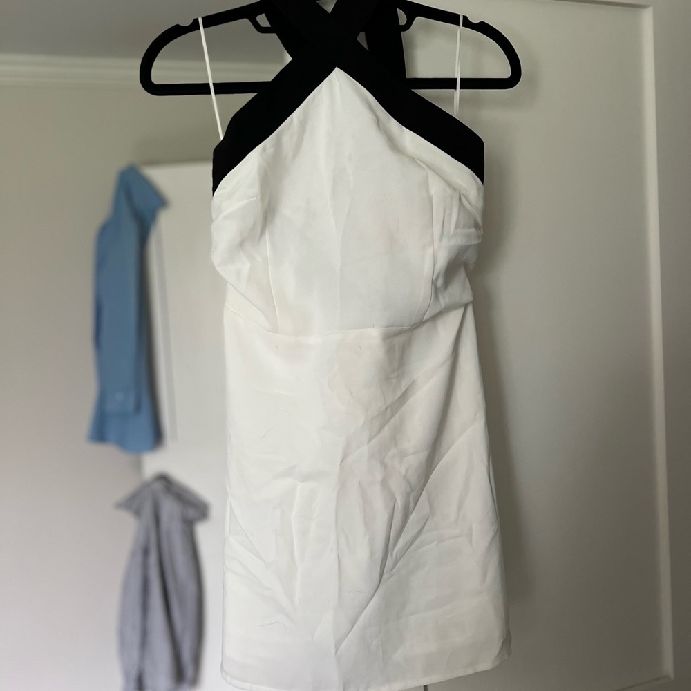 Superdown Black and White Halter Dress